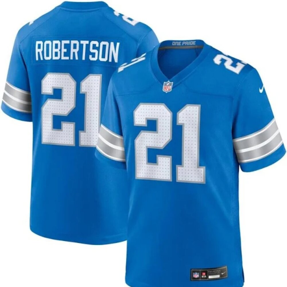 Mens Kids Youths  Amik Robertson Blue Vapor Stitched Jersey